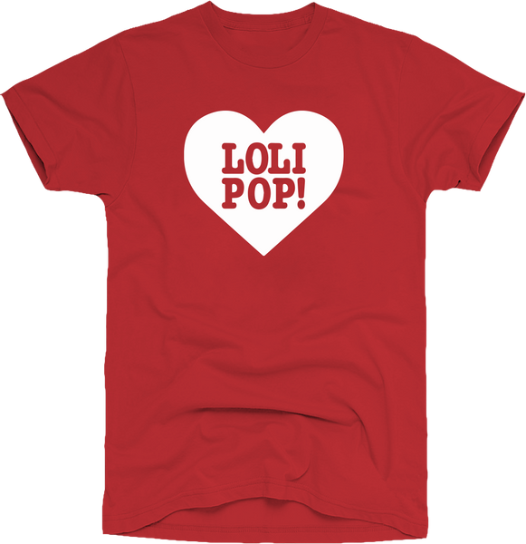 LOLIPOP TEE - Red with White Heart